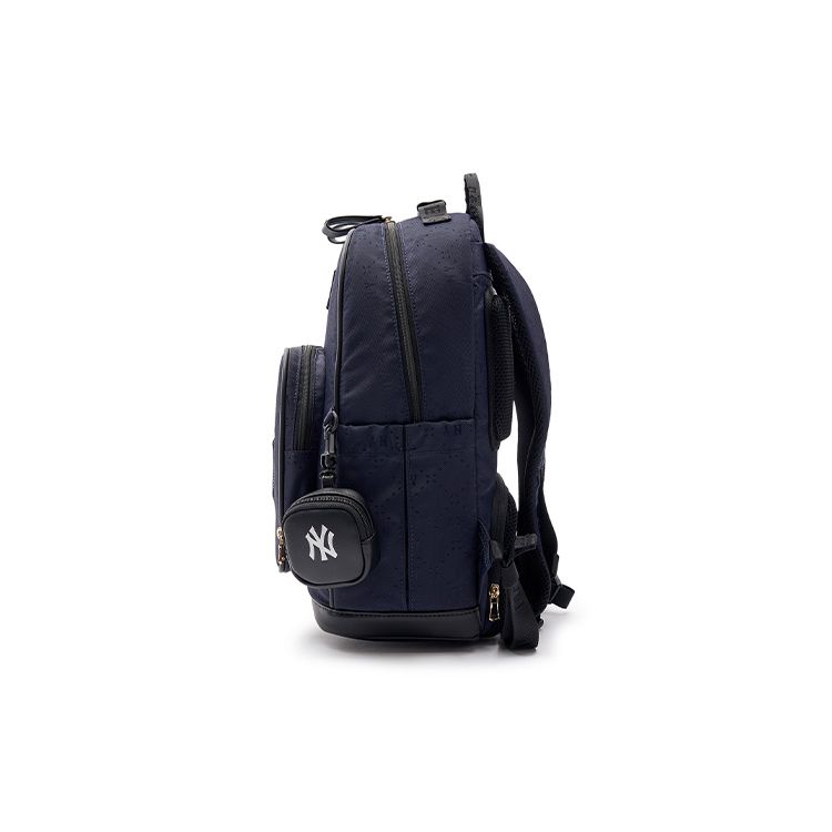 MLB New York Yankees Embroidered Logo Jacquard Zipper Nylon Backpack Men Backpack Dark-Blue 7ABKMD33N-50NYD