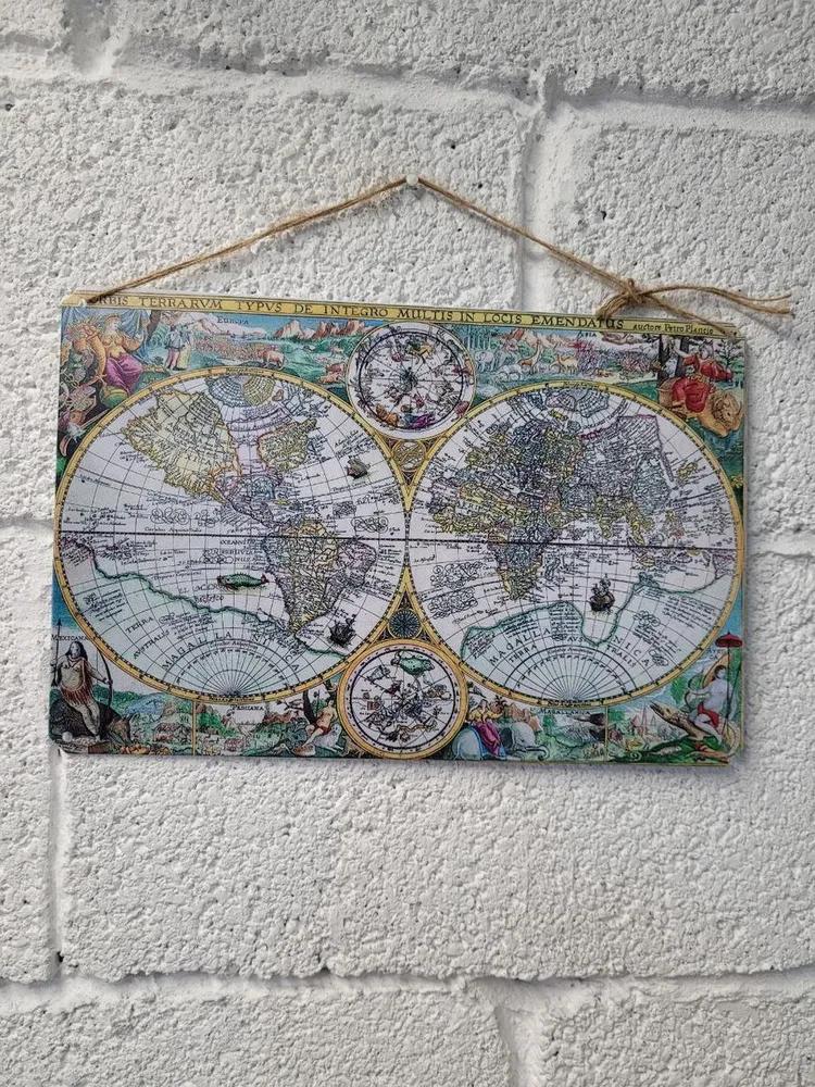 Middle Earth Map Lord of the Rings Tin Sign, Vintage Fantasy Metal Wall Art