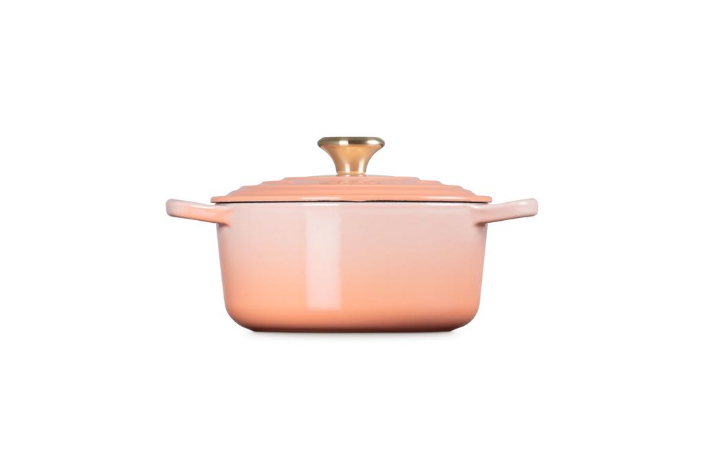 Le Creuset Signature Cocotte Ronde 18 cm Cast Iron Enamel Pot, Péch, Gas, Induction, and Oven Compatible [Official Japanese Product]