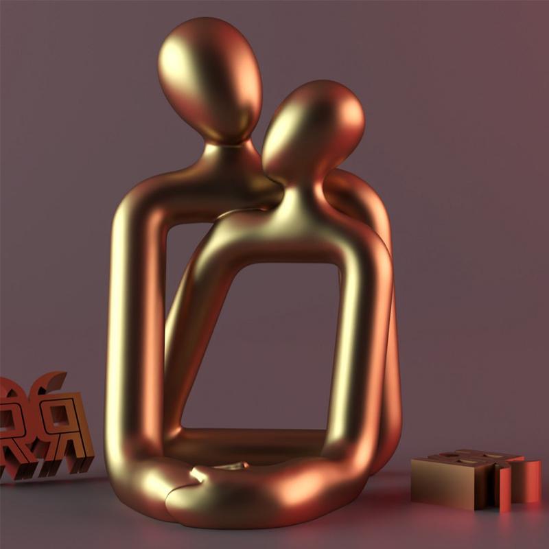 Abstract Figure Statue Love Statue Home Decor Embrace Sculpture Modern Abstract Character Couple Living Room Desktop Creative