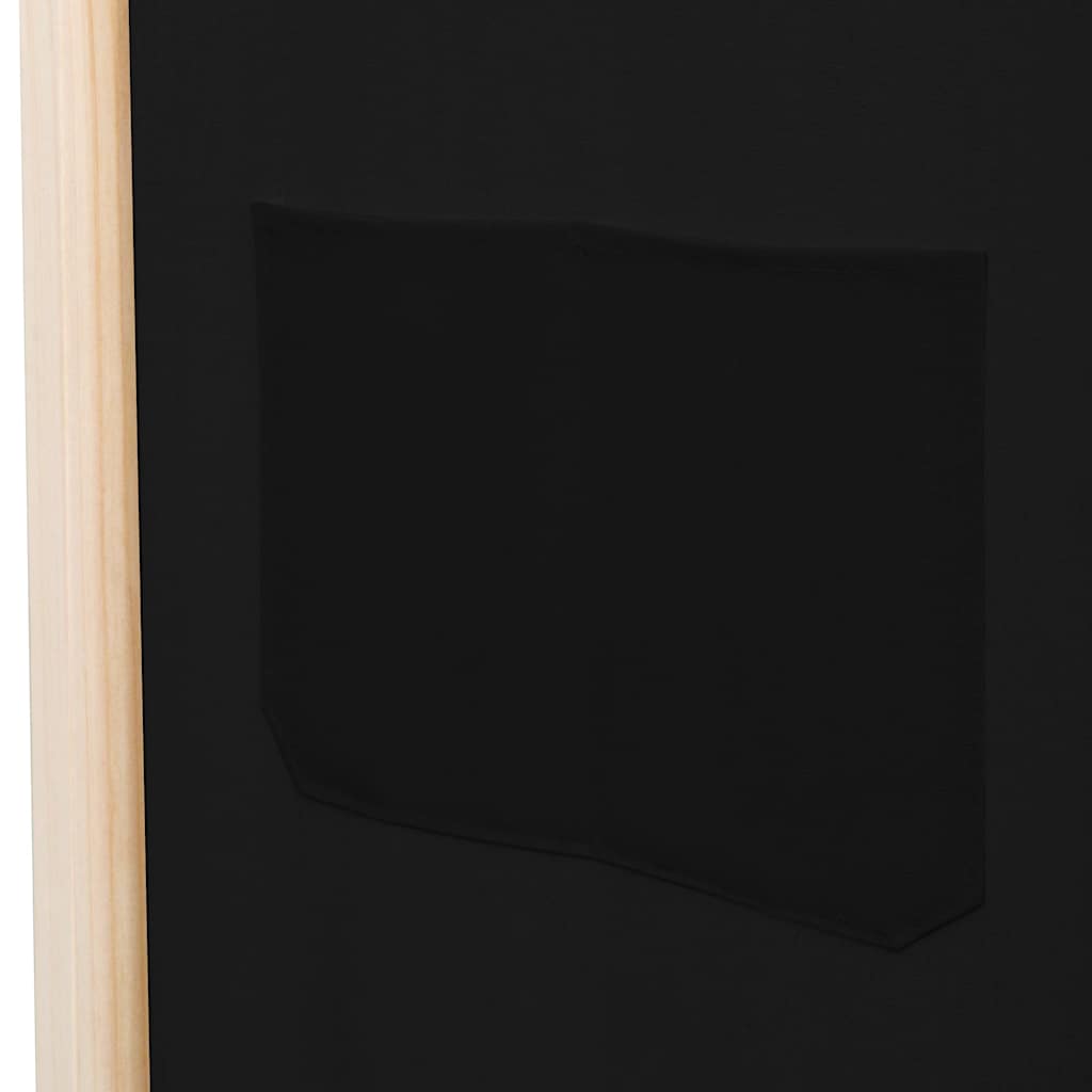 6 Panel Room Divider Black 240 X 170 X 4 Cm Fabric