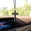 Nuovo Pendente per Auto in Denim a Forma di Croce e Cuore - Accessorio Interno alla Moda