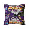 Retro 80s 90s Throw Pillow Cover Polyester Cushions for Sofa Graffiti Music 4545cm Pillowcase