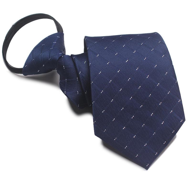 Men's 8cm No-Knot Zipper Tie - Easy-Pull Business Formal Tie