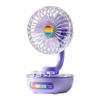 Transparent Table Fan With Atmosphere Light Rechargeable For Home Office And Dormitory Use
