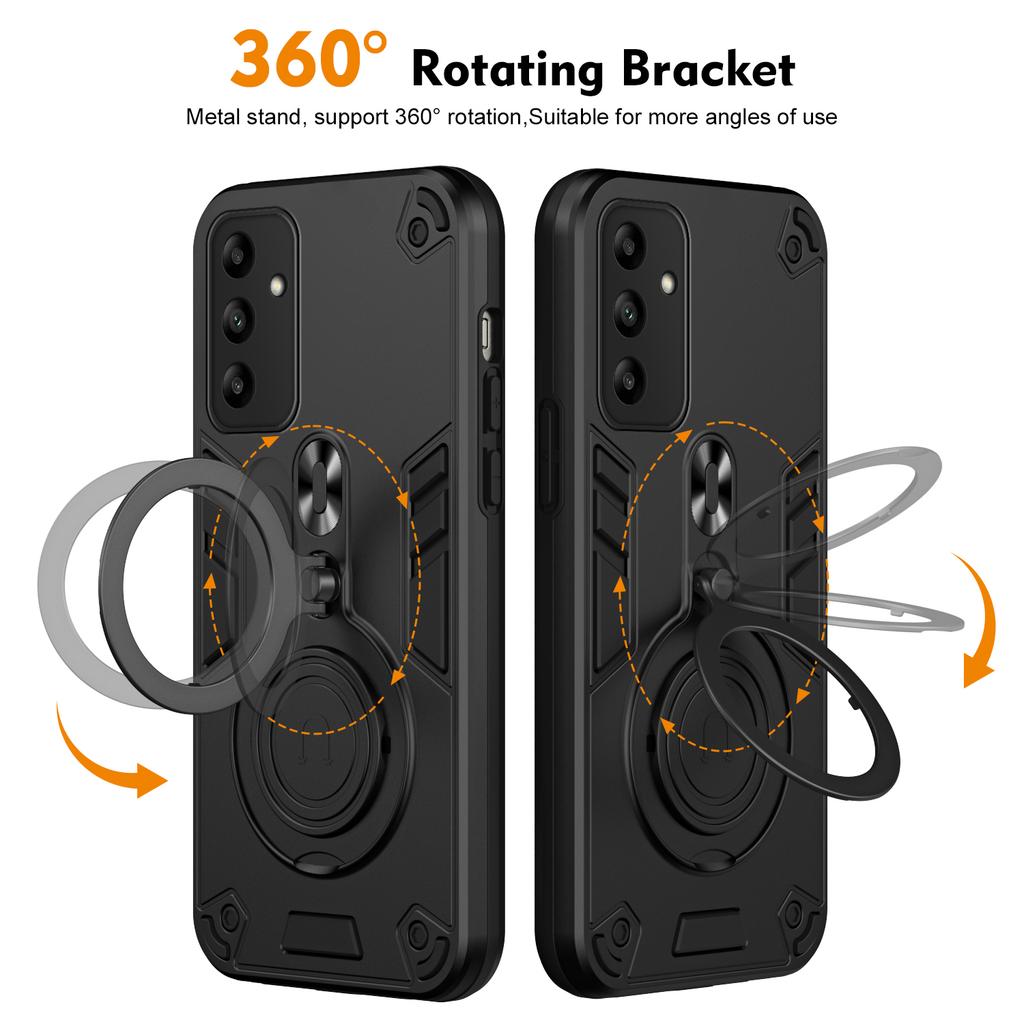 360 ° Rotating Metal Car Bracket Ring Reverse Magsafe Magnetic Armor Phone Case For Samsung Galaxy A36 A55 A54 A15 A14 A05 A05S