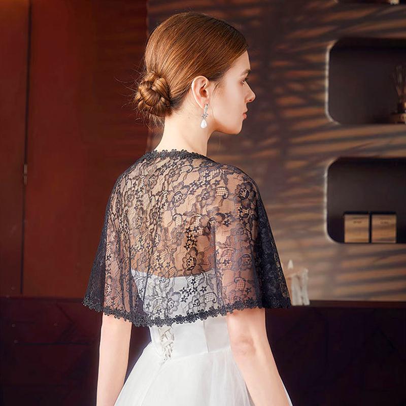 1Pc Diamant-Knopf Mode Mantel Moderne Spitze Schal Einfachheit Sonnenschutz Strickjacke Volltonfarbe Brautkleid