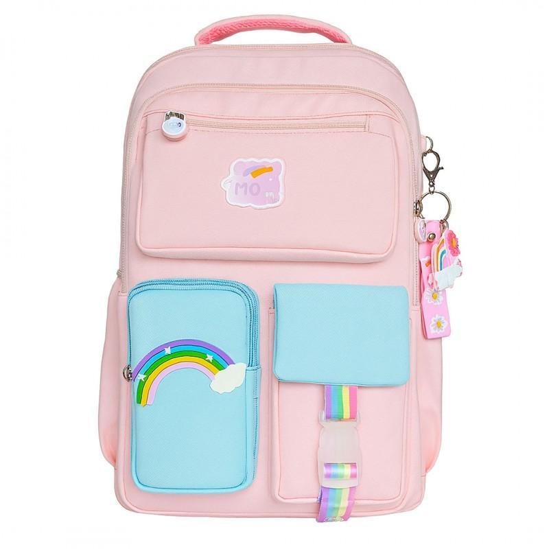 Rainbow School Backpack For Girls Reflectors Rainbow Youth Lightweight