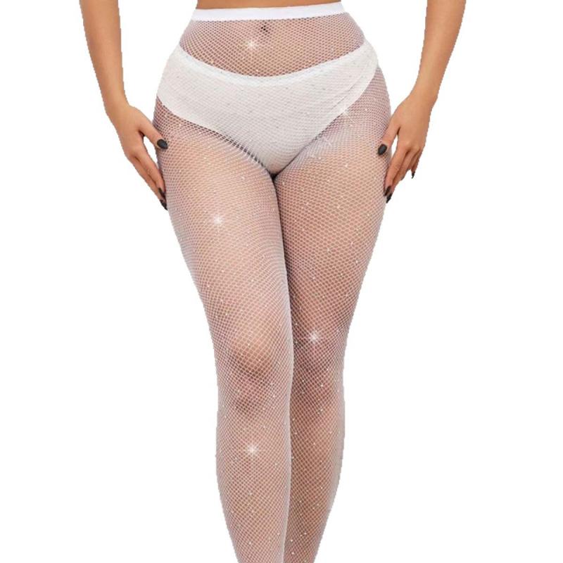 Full Diamond Fishnet Stockings High Waist Rhinestone Fishnet Pants Large Medium Small Shiny Fishnet Stockings Pantyhose