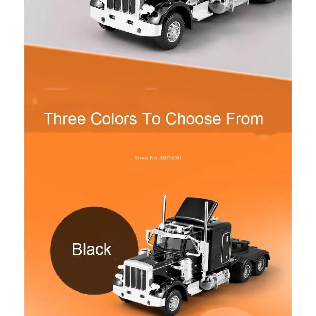 1:50 Alloy Heavy Trucks Toys Models Cars Container Vehicles Light Music Miniature Transport Car Rubber Tires Kids Gifts