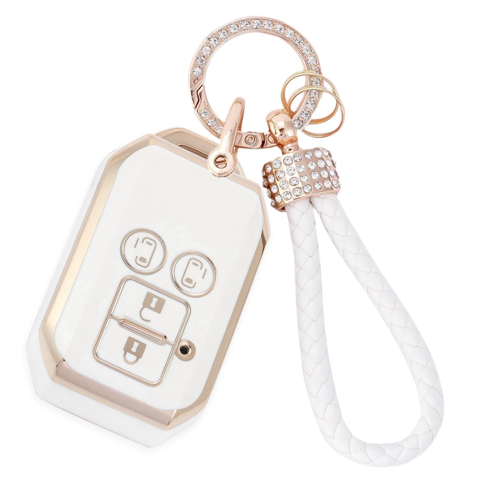 

ZANEKO Key Case Compatible with Toyota Rise Roomy Key Cover for Daihatsu Rocky New Compatible Suzuki B4 білий