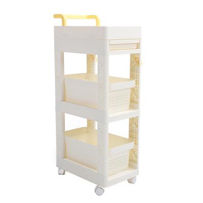 3 Tier Rolling Utility Cart with Drawer Hooks Handle 360 Degree Movement Rolling Organization Cart