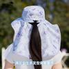 Summer big brim sun hat children multi-functional shawl neck protection sun protection cap outdoor cycling mask face covering bucket hat