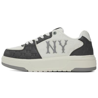 New York Yankees Synthetic Leather Low Top Skateboard Shoes Unisex Charcoal Gray 3ASXE035N-50CGS