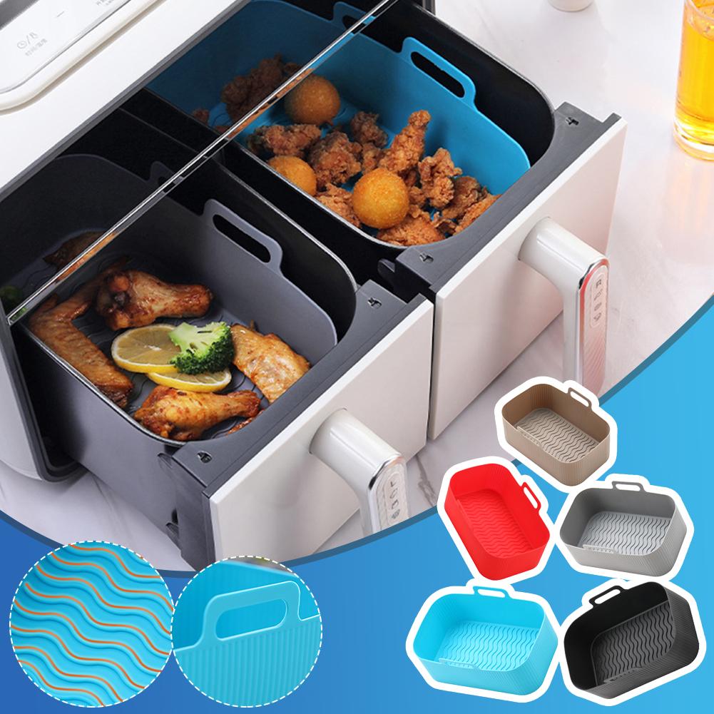 Air Fryer Silicone Pot Reusable Oven Baking Tray Dishwasher Safe Air Fryer Basket Liner Replacement for Parchment Paper Kitchen