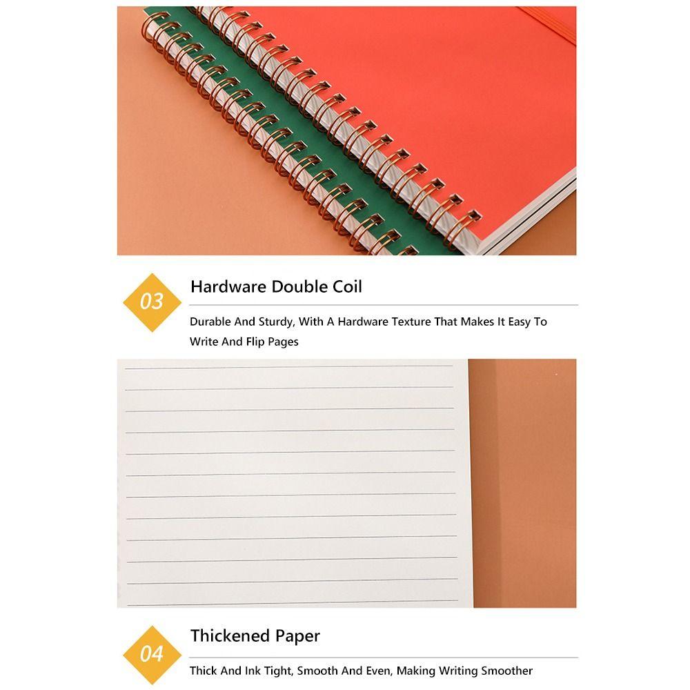 B6 Strap Design Coil Notebook Thicken Spiral Binding Diary Book Simple Memo Pad Students Writing Book For School Office