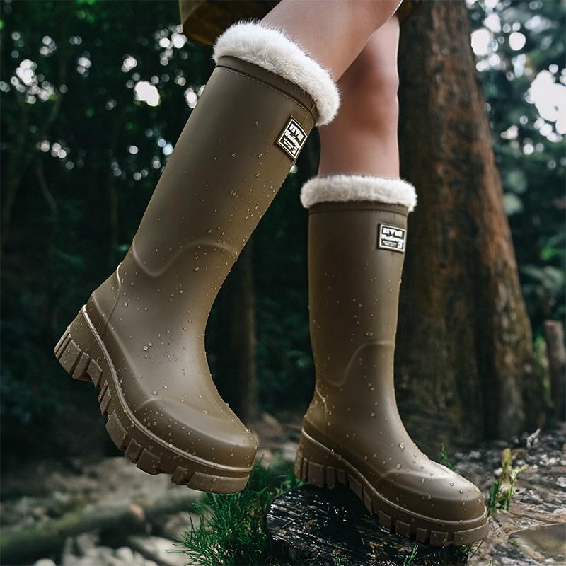 

New style rain boots ladies fashion outer wear rubber shoes non-slip waterproof rain boots short tube four seasons water shoes 36