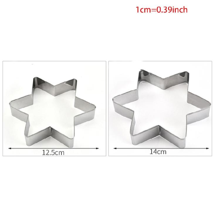 10 PCS Food-Grade Stainless Steel Star Theme Christmas Cookie Cutter Baking Gift