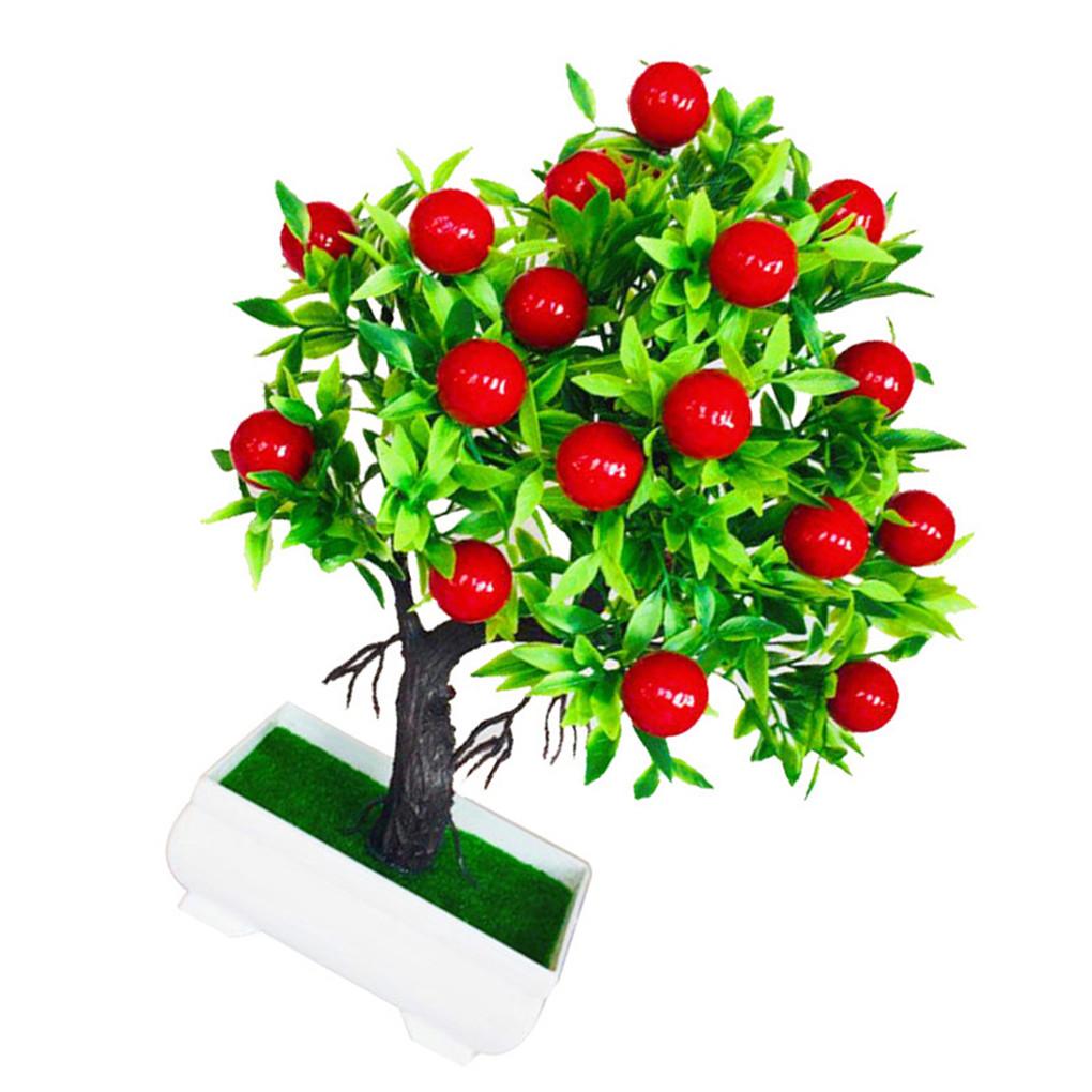 Artificial Potted Plant Home Plastic Tree Ornament Table Potted