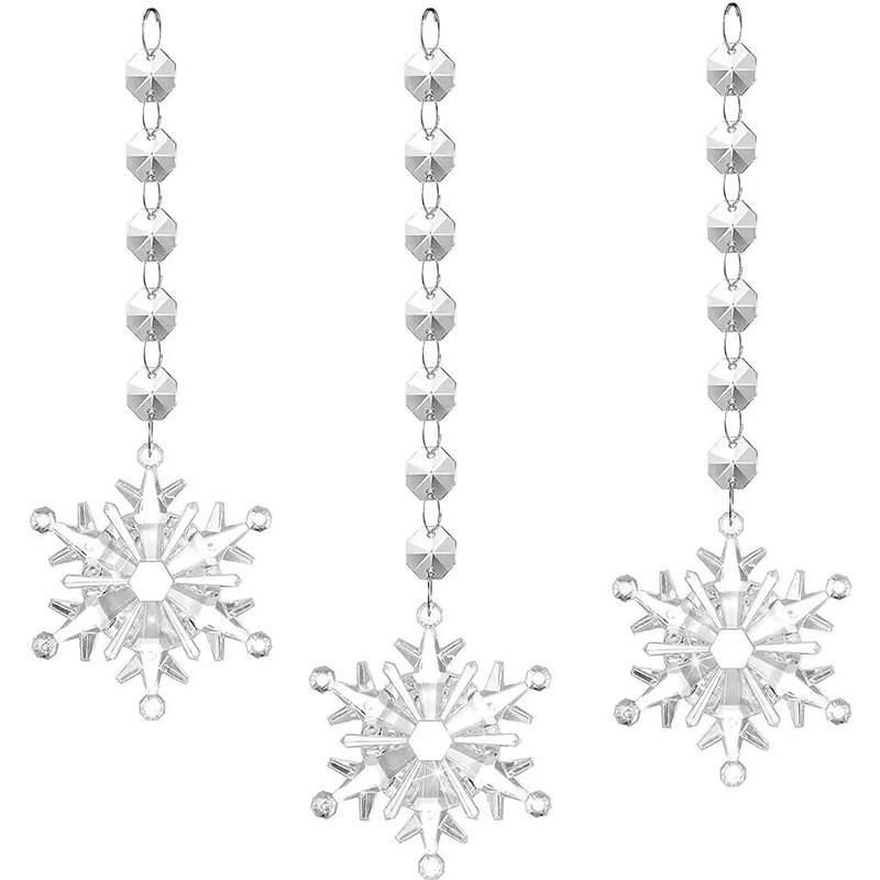 18-Piece Snowflake & Icicle Acrylic Christmas Ornaments Set