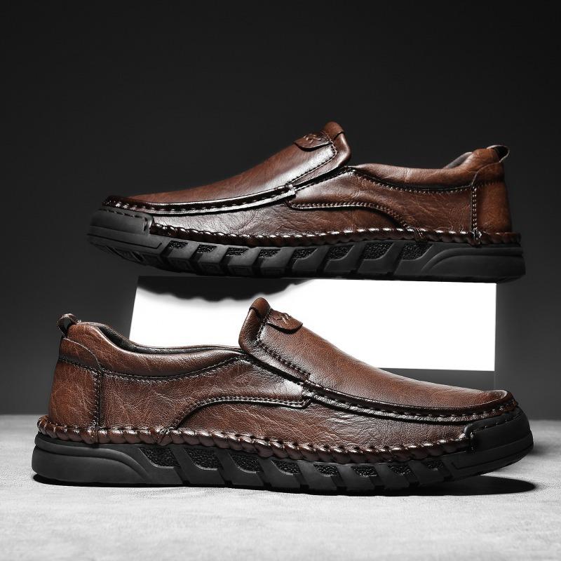 38-46 HOHO FAIR Spring/Fall Outdoor Leather Shoes Mens Car Driving Shoes Leather Large Size Ankle Boots Casual Shoes