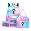 3Pcs/set Anime One Piece Anti-Theft Backpack Casual Daypack with Lunch Bag Pencil Case Back To School Daily Bookbag for Boy Girl Mochila Rucksack