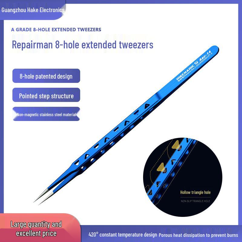 Repairman Stainless Steel Heat Dissipation Tweezers - Extended Pointed Elbow for Mobile Phone Repair