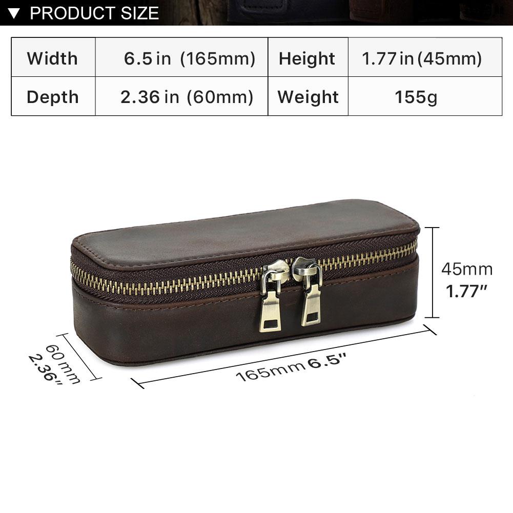 Vintage Genuine Leather Portable Cufflinks or Jewellery Storage Box Travel Jewelry Case with Zipper Jewelry Display Organizer