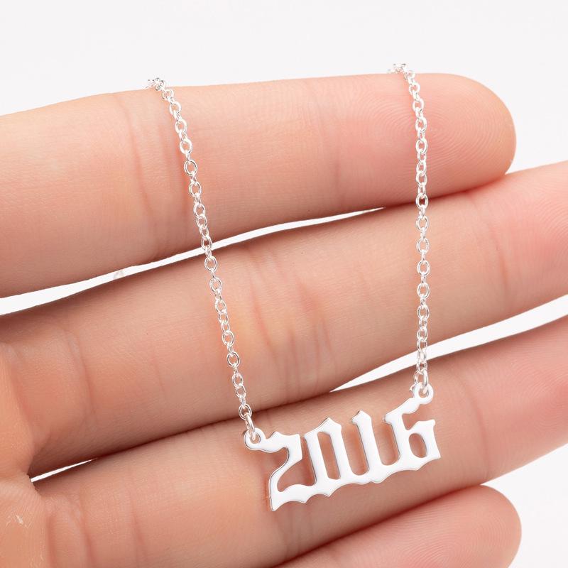 2025 Stainless Steel Year Necklace – Birthday Pendant, Bestie Gift, Versatile Slimming Chain