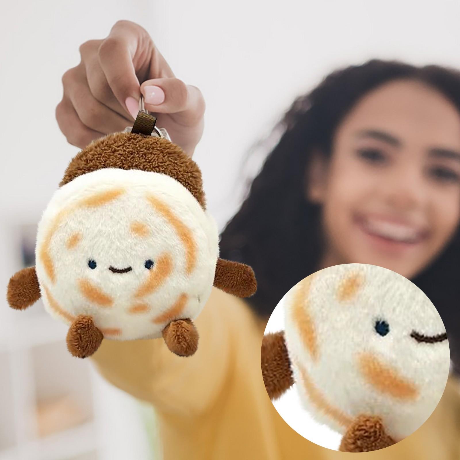 

Милая плюшевая кукла Roujiamo, сумка, подвеска, модная паровая булочка, школьный рюкзак, подвеска, брелок для ключей для пары и подруги One Size