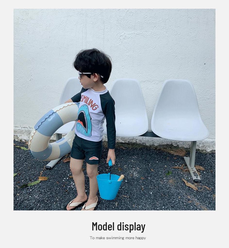 2025 Boys' Long Sleeve Sun Protection Swimsuit Set for Kids