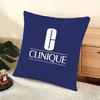 Clinique Fashion Brand Logo Cushion Cover Silky Short Plush Home Sofa Cushion Cover - Invisible Zipper Home Decoration