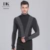 Dan Kai Men's Crotchless Long Sleeve High Neck Latin Dance Practice Top