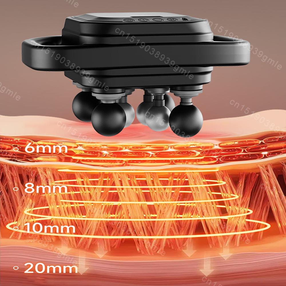 Muscle Massager Gun High Frequency Vibration Back Waist Massage Machine Eight-Head Body Shoulder Relax Fascia Massage Gun
