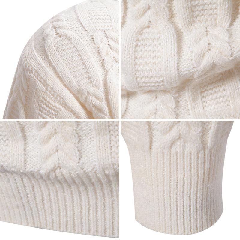 2025 Men's Plus Size Round Neck Jacquard Knit Sweater - Autumn/Winter Fashion