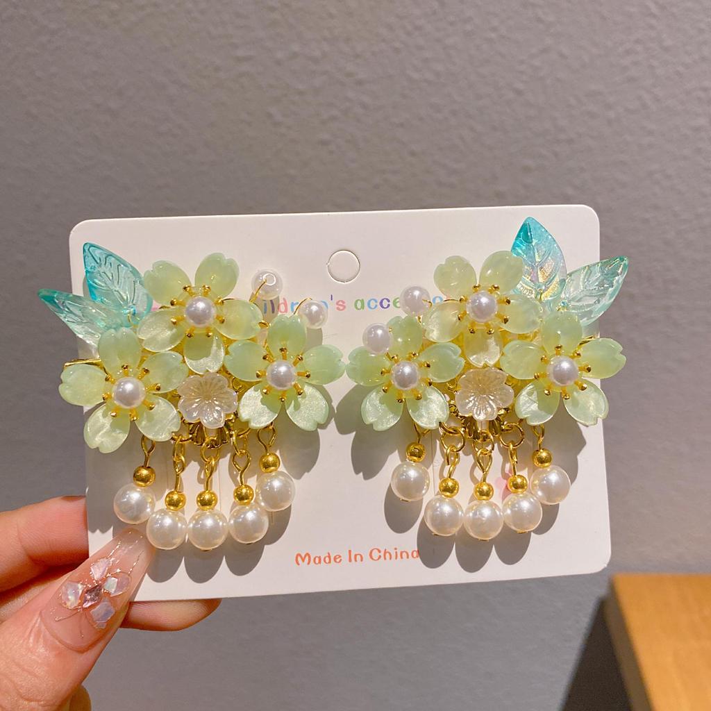 Haarspangen mit Prinzessinnenblumen-Quasten im antiken Stil für Mädchen