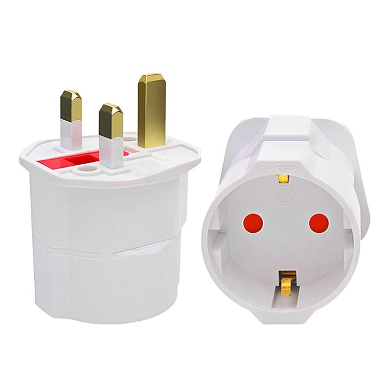 European to UK Travel Plug Adapter 250V 13A Fused Converter Universal 2 Pin to British Socket Compatibility for Home and Office Use A3