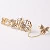 Fashion Rhinestone Hollowed Butterfly Link Finger Ring Adjustable Women Jewelry