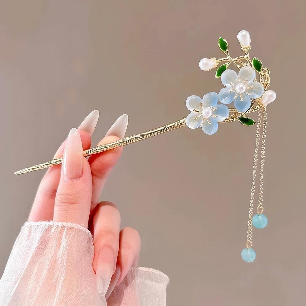 1 ks elegantní čínský styl květina motýl střapec vlásenka vintage vlasový nástroj denní nošení vánoční dárek pro ženy šperky vlasový doplněk