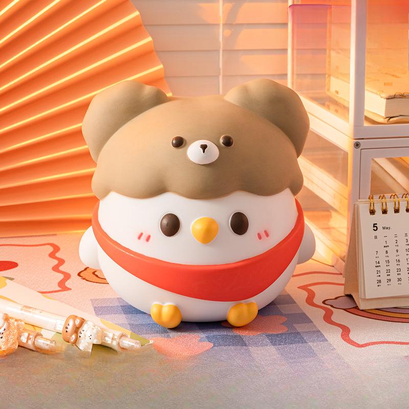 Creative Cartoon Little Parrot Glue-elastic Piggy Bank Can Be Stored and Withdrawn Large Capacity Anti-fall Piggy Bank Children's Toy Doll