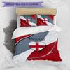 Set Biancheria da Letto Stampata Calcio Inghilterra 3 Pezzi Copriletto Traspirante Accogliente come Regalo per la Casa Nuova o per le Feste