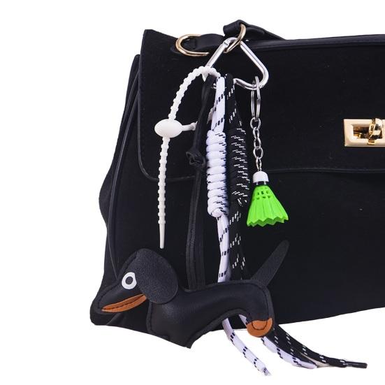 Yousheng Dachshund Dog Bag Pendant Bag Charms with Woven Umbrella Retractable Rope Keys Bags Wallets Accessories