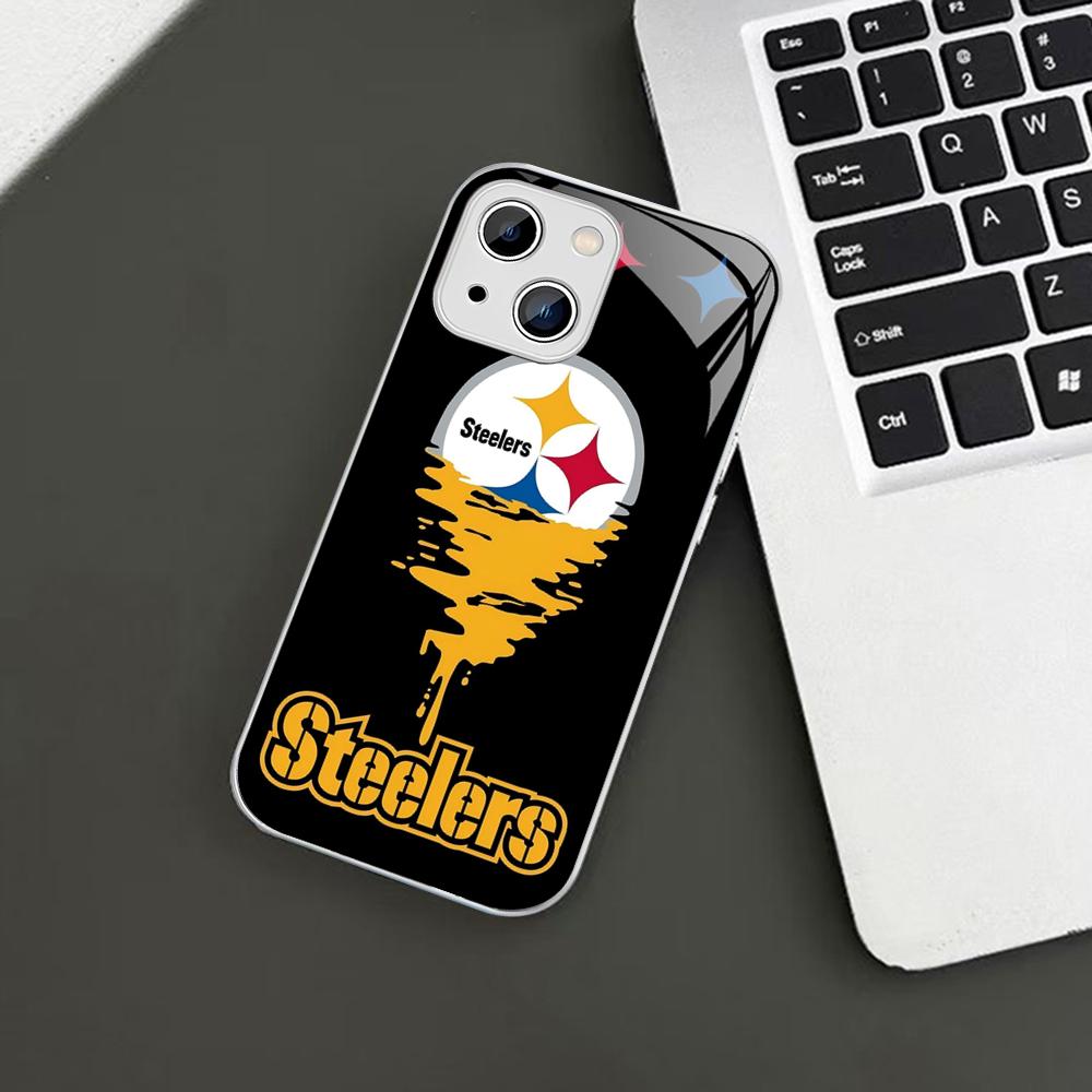 

S-Steelers Team Phone Case For iPhone 14 13 12 Mini 11 Pro XS Max X XR 14 Plus Tempered Glass Cover iphone 12