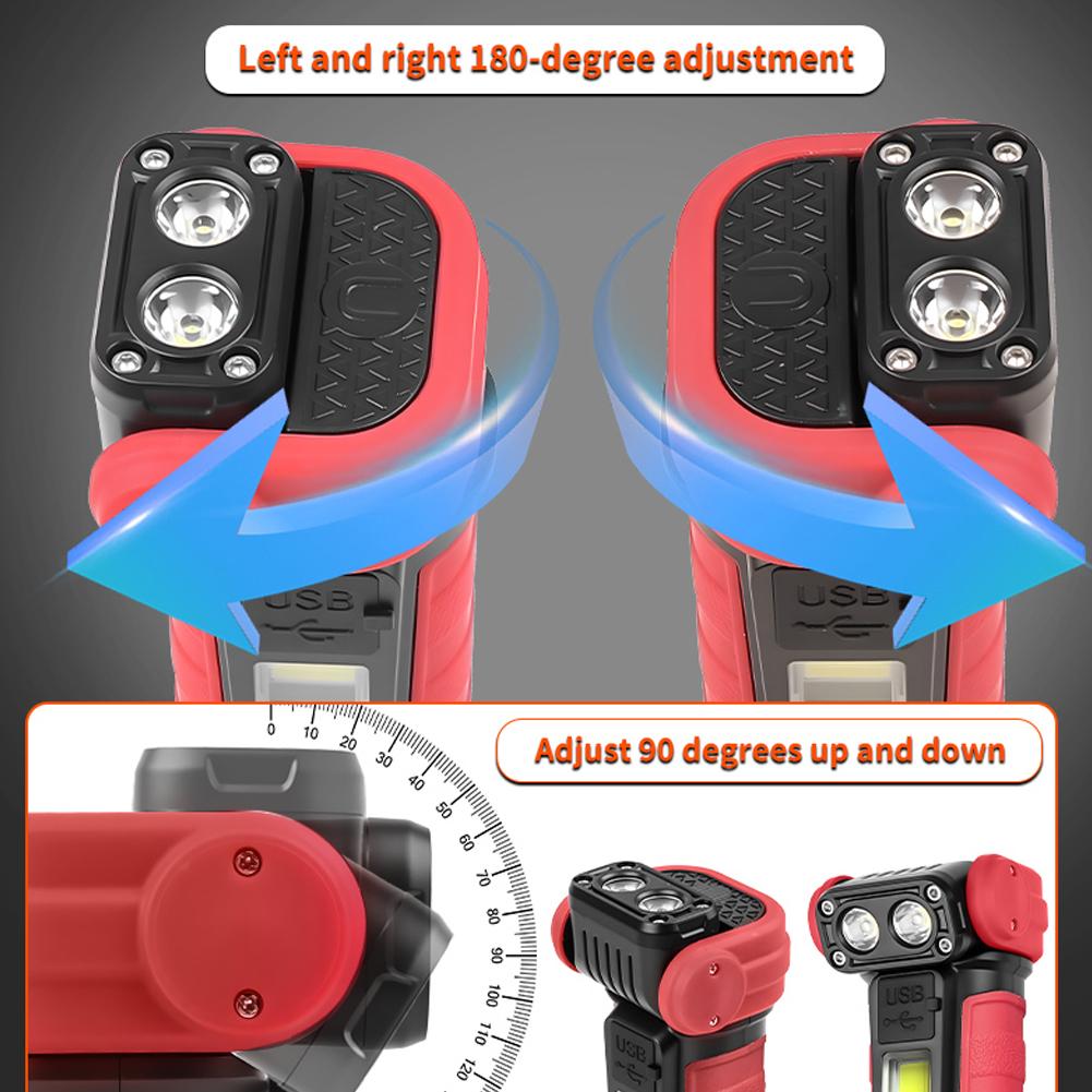 High Power Portable Flashlight Multifunctional Work Light with Clip Super Bright Pocket Torch Light LED Magnetic Mini Keychain