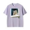 Funny Ironic Stressed Cat Meme Coquette Persian Smoking Humor Tshirt Unisex Unisex Fashion Short Sleeve High Quality Cotton T Shirt