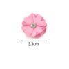 10pcs Colorful Fabric Flower 3.5cm Rhinestone Flower Core Pearl Hemp Flower Applique For DIY Clothing Sewing Headwear Decoration