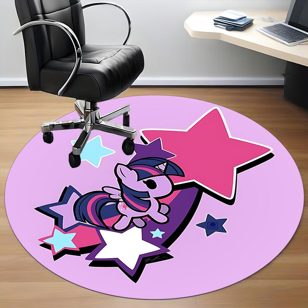 1 pièce Tapis Rond de Bureau My Little Pony, Sous les Chaises de Bureau Chambre à Coucher Salon Décoration de la Maison  a1022191