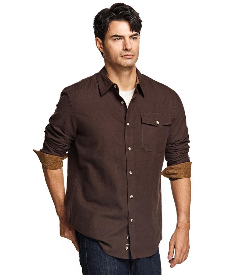 Ssikyual Brushed Warm Flannel Soft Cotton Daily Shirt