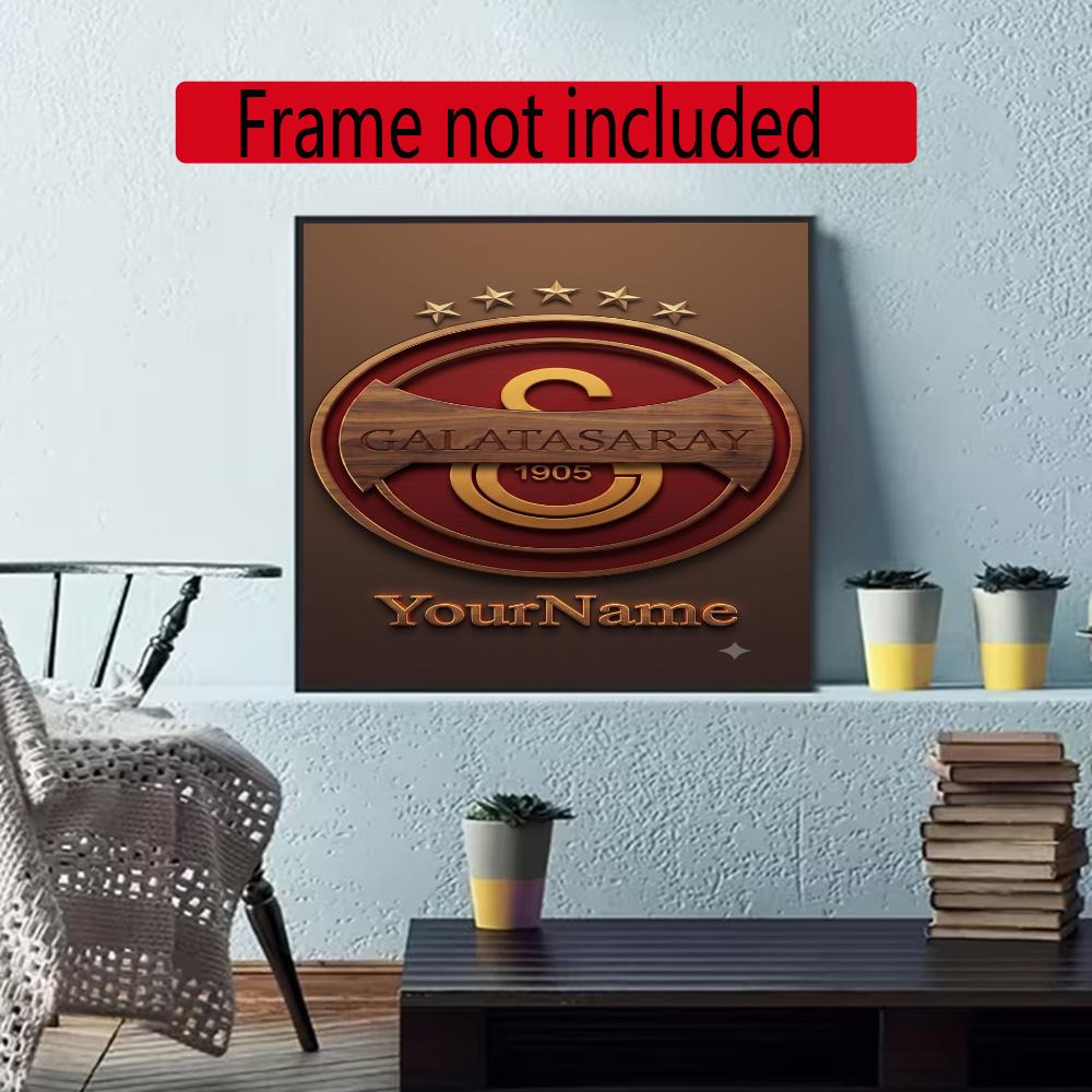 Galatasaray Customize Your Name Diamond Painting Round Diamond Diy Frameless Holiday Artwork Suitable For Home Office Wall Decoration