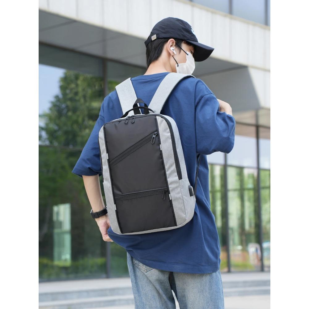 New Men's Double-shoulder Backpack. Business Commuting Laptop Bag. Large Capacity. Simple and Casual Backpack for Men. Wholesale